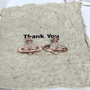 Vivienne Westwood rose gold diamond studded earrings